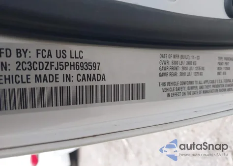 2023 Dodge Challenger R/T Scat Pack from USA, damaged, VIN 2C3CDZFJ5PH693597